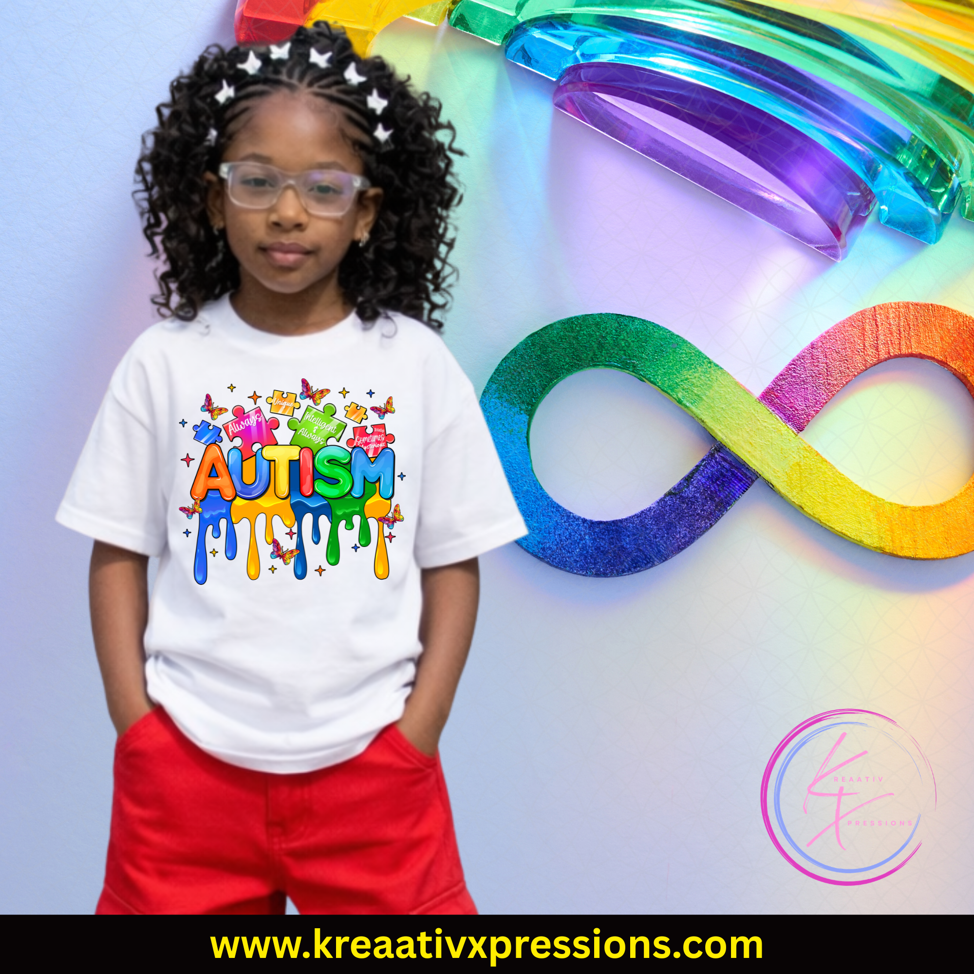 Autism Awareness Drip Youth Tee