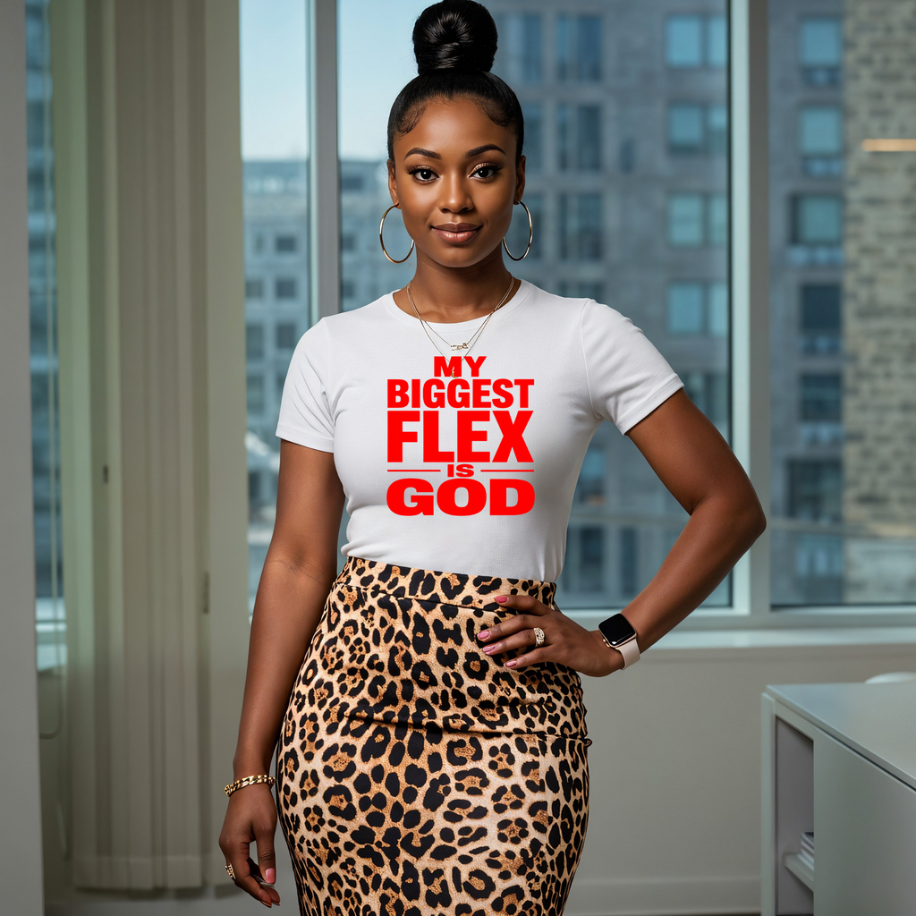 My Biggest Flex is God Graphic Tee - White