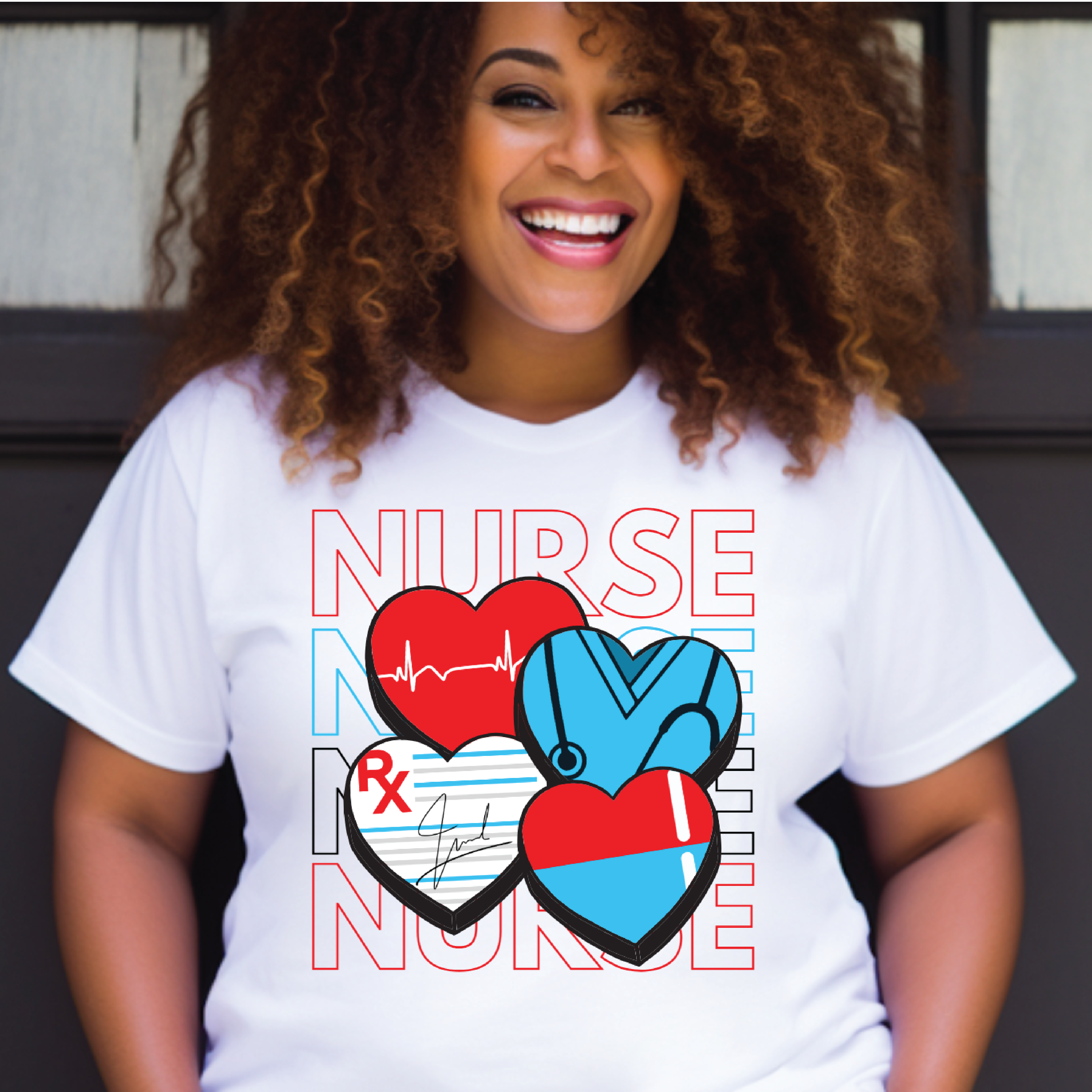 Nurse Hearts - Healthcare Hero Appreciation Tee