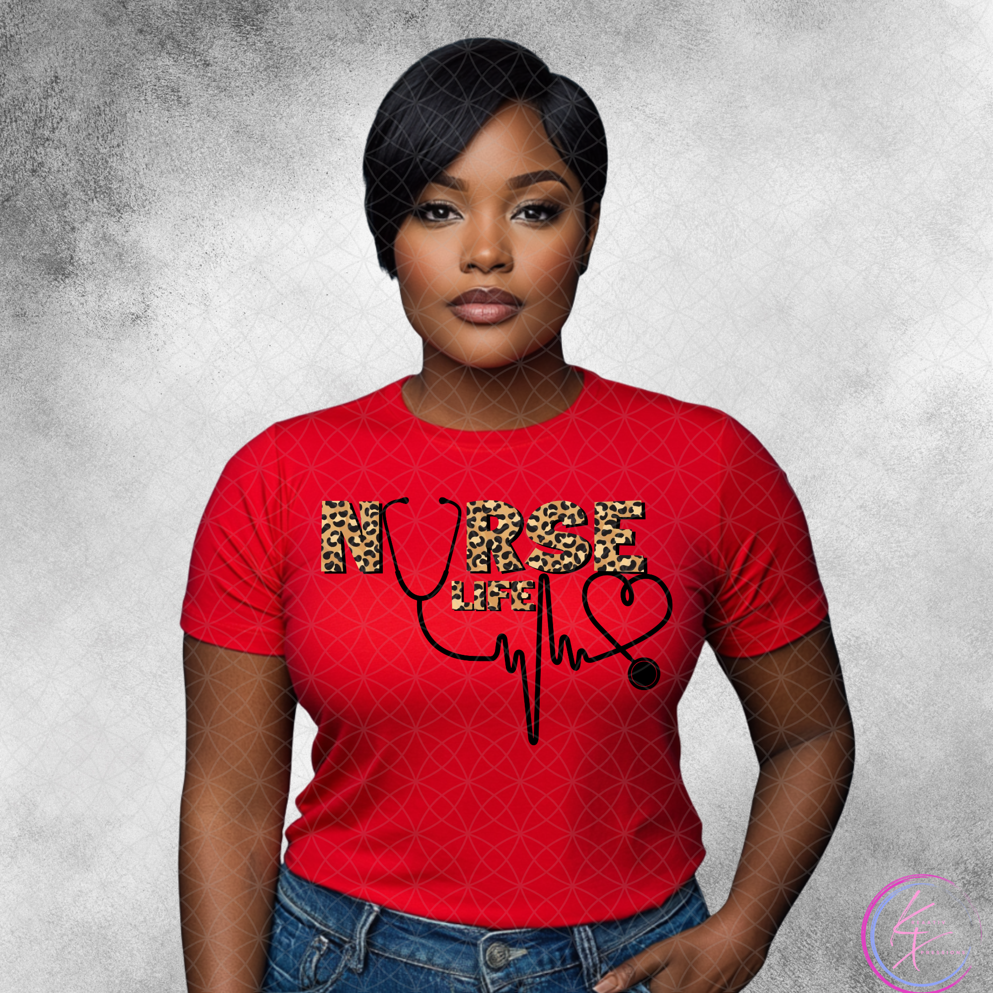 Nurse Life - Leopard Print Stethoscope Tee