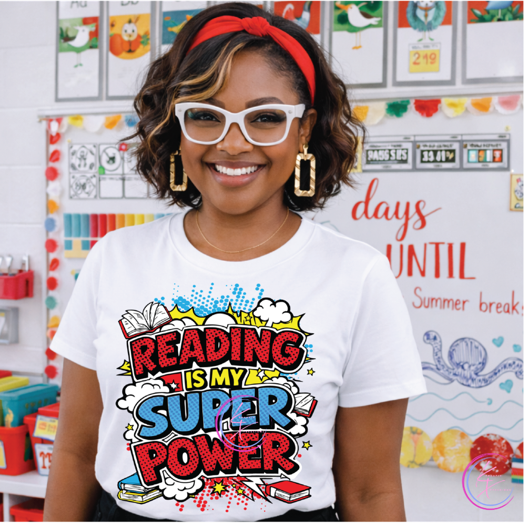 Reading Is My Superpower - Book Lover Tee (Adults & Kids)